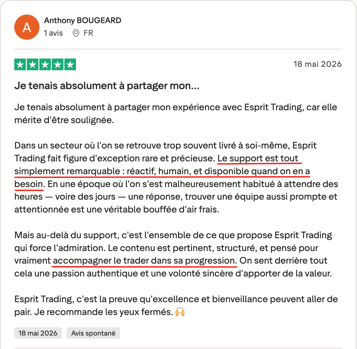 Avis Anthony Bougeard